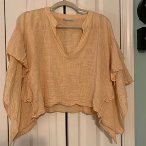 Zara yellow flow top
